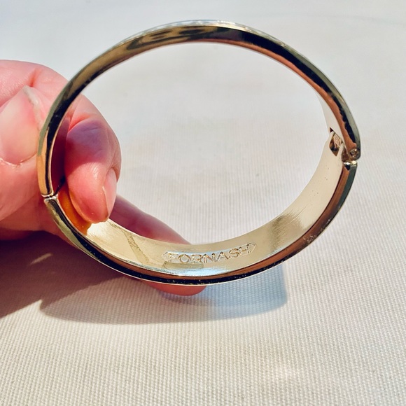 Hello Sunshine White & Gold Enamel Bangle Bracelet - Picture 5 of 8